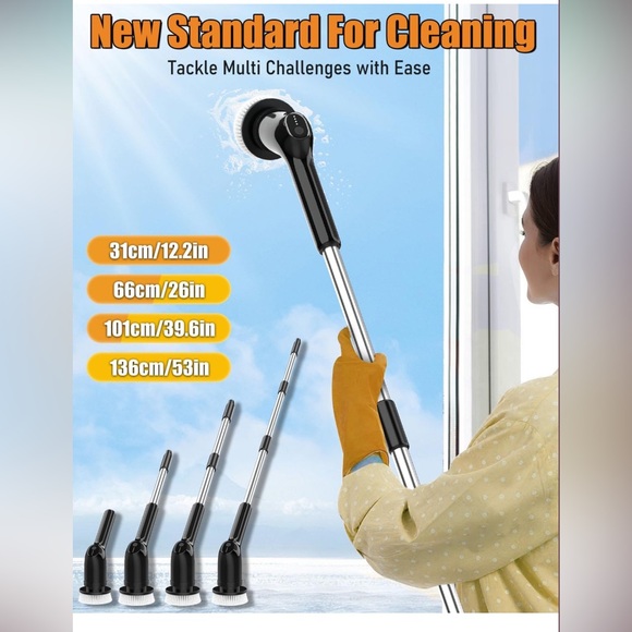 Electric Spin Scrubber Cleaning Brush Black Shower Power Scrubber Bathroom OW - Picture 2 of 8